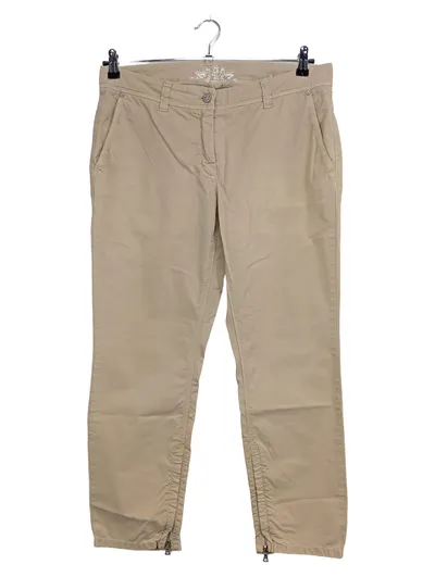 CAMBIO Damen Stoffhose Beige Casual Uni Gr. W35/44/XXL Baumwolle Elasthan