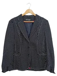 GERRY WEBER Damen Blazer Gr. 42 Schwarz Weiß Punkte Polka Dots 1