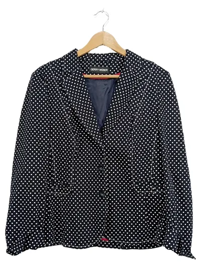 GERRY WEBER Damen Blazer Gr. 42 Schwarz Weiß Punkte Polka Dots