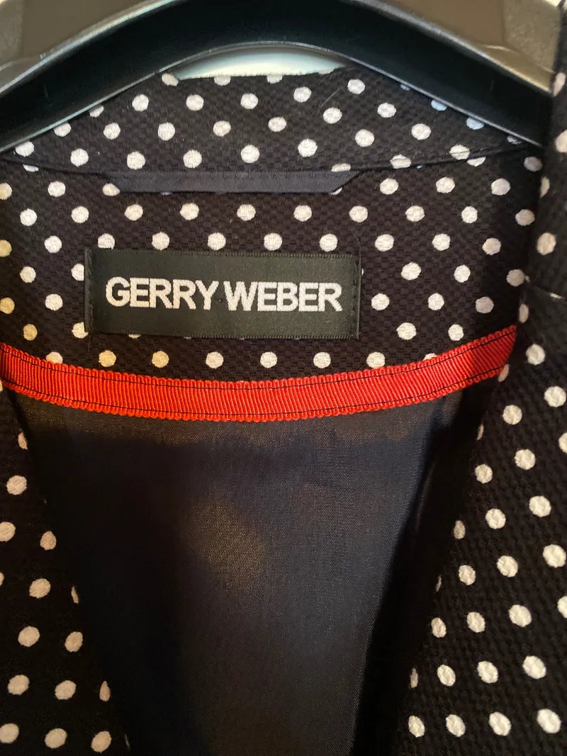 GERRY WEBER Damen Blazer Gr. 42 Schwarz Weiß Punkte Polka Dots 7