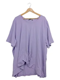 Ulla Popken T-Shirt Damen Gr. 58/60 Lila Oversize Knoten Baumwolle 1