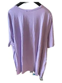 Ulla Popken T-Shirt Damen Gr. 58/60 Lila Oversize Knoten Baumwolle 3