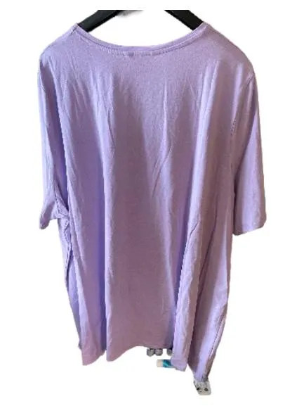 Ulla Popken T-Shirt Damen Gr. 58/60 Lila Oversize Knoten Baumwolle 3