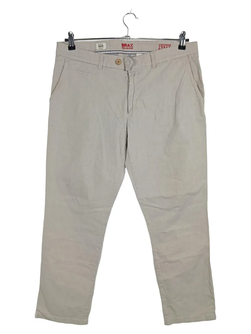 BRAX Feel Good Herren Chino Stoffhose Beige Gr. 52 W36 Baumwolle 1