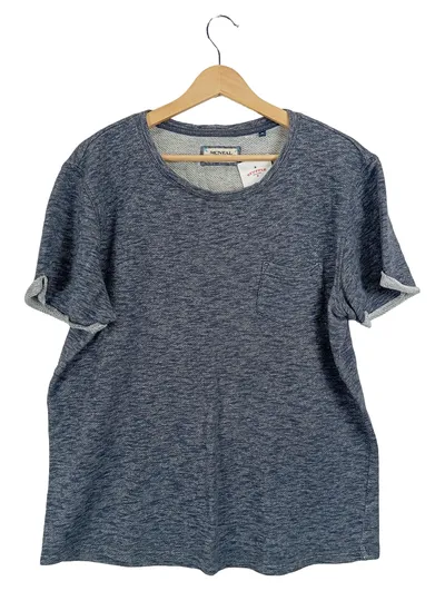 MCNEAL Herren T-Shirt Meliert Blau Gr. M Kurzarm Freizeit Casual