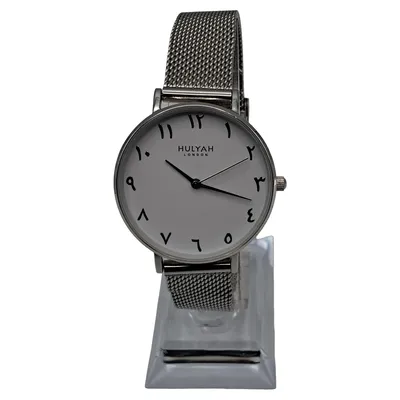 Markenlos Arabic Numerals Watch Damen Armbanduhr Edelstahl Silber 34 cm