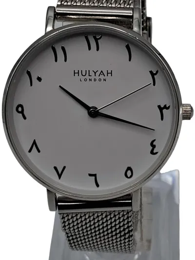 Markenlos Arabic Numerals Watch Damen Armbanduhr Edelstahl Silber 34 cm