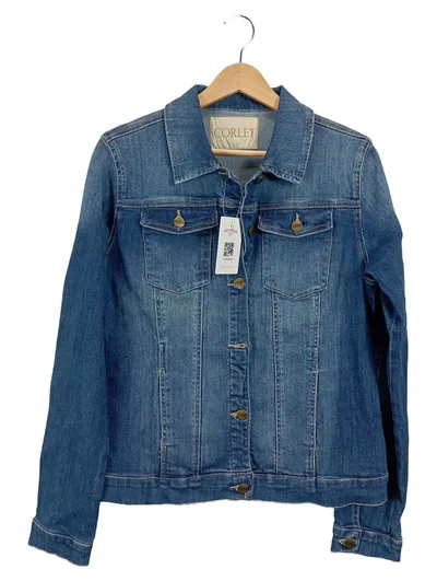 Corley Damen Jeansjacke Gr. 40/L Blau Baumwolle Stretch Casual