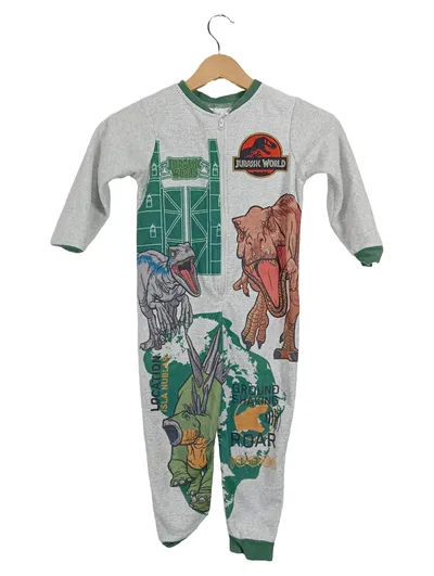 Jurassic World Kinder Schlafanzug Dinosaurier Grau Gr. 98-104 Polyester