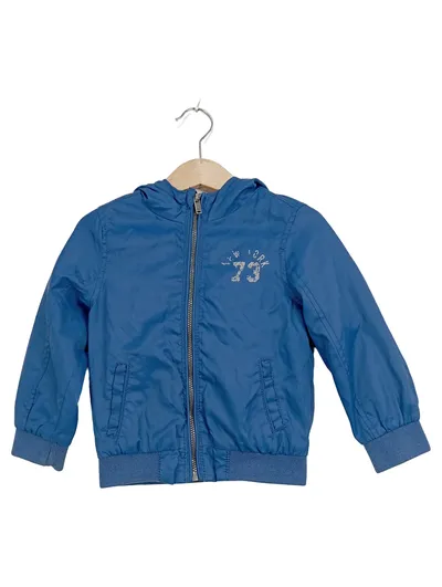 Impidimpi Kinder Leichte Jacke Gr. 86/92 Blau Kapuze Windbreaker
