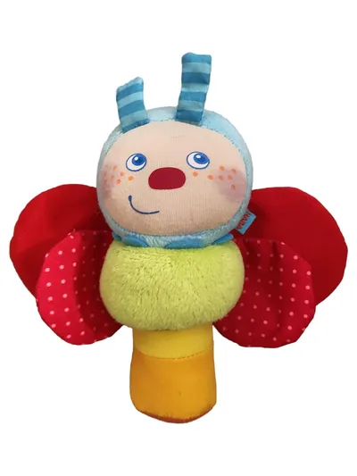 HABA Greifling Stofftier Raupe Punkte Farbenfroh Baby Spielzeug 15cm
