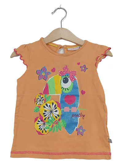 Liegelind Mädchen T-Shirt Gr. 92 Orange Tukan Motiv Glitzer