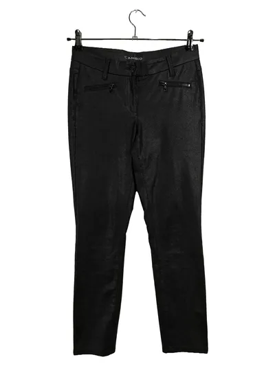 CAMBIO Damen Lederhose Gr. 34 Schwarz Kunstleder Slim Fit