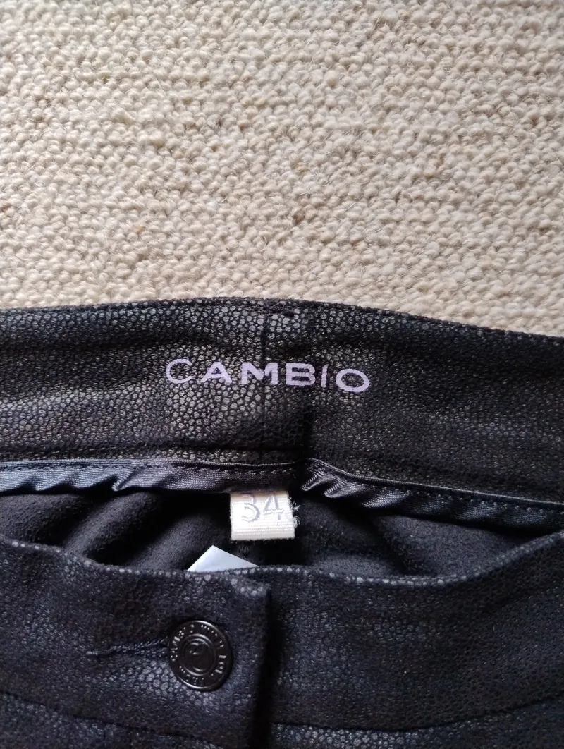 CAMBIO Damen Lederhose Gr. 34 Schwarz Kunstleder Slim Fit 4
