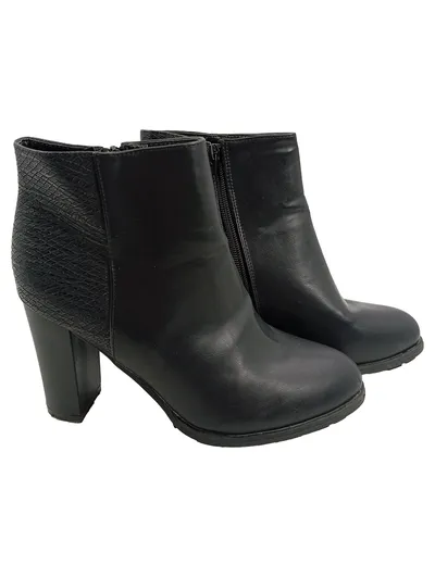 Poti Pati Damen Stiefeletten Schwarz Gr. 38 Blockabsatz Elegant Reißverschluss