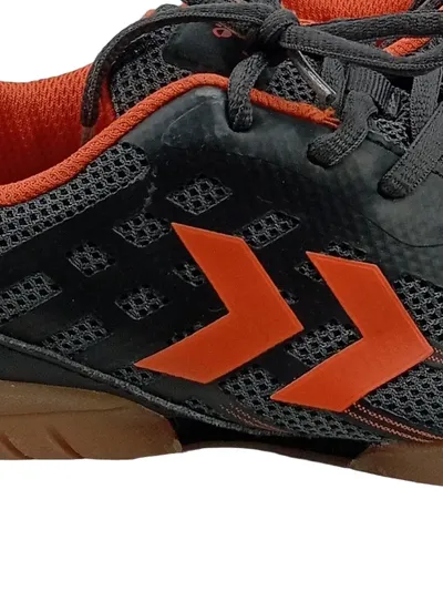 Hummel Sportschuhe Kinder Gr. 36 Schwarz Orange Hallenschuhe Turnschuhe
