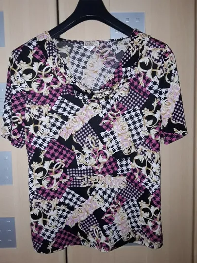 Kim & Co. Damen T-Shirt Gr. 40/L Mehrfarbig Modisch Kurzarm
