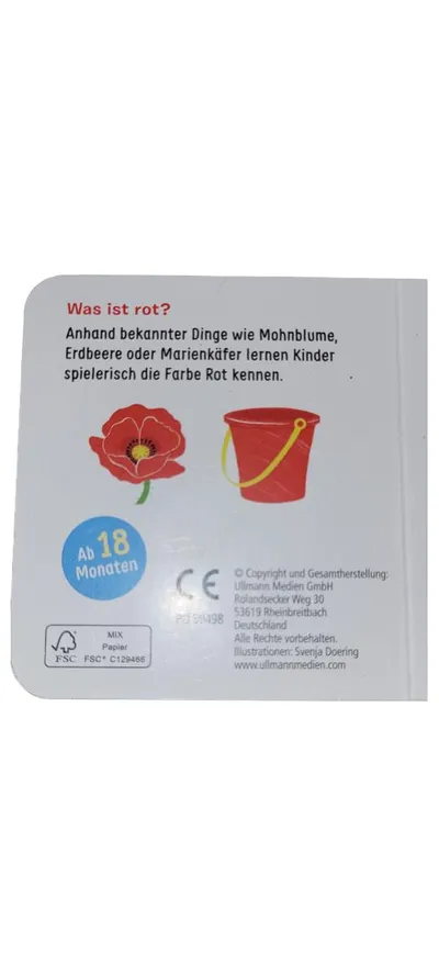Ullmann Medien Babybuch Was ist rot? Lernbuch Farben ab 18 Monaten Pappbuch