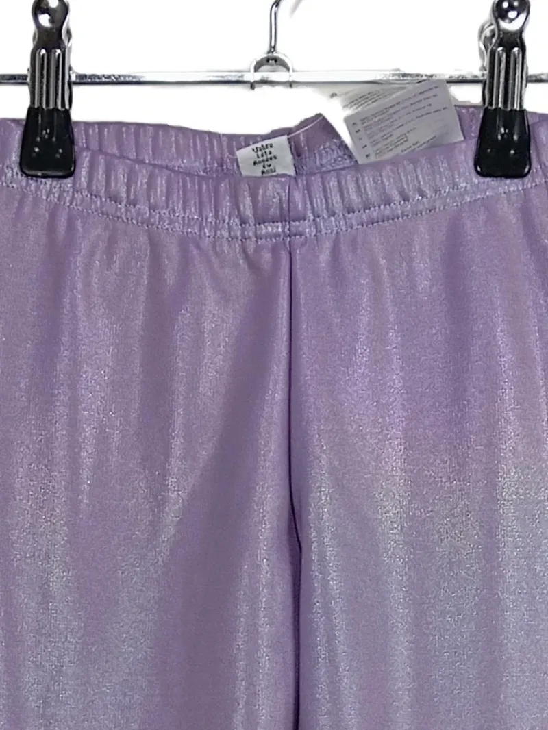 Dopo Dopo Glitzer Leggings Kinder Mädchen Lila Metallic Gr. 128 2