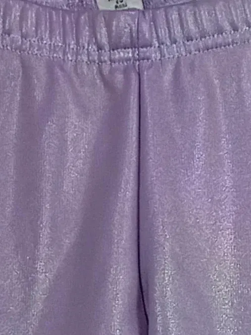 Dopo Dopo Glitzer Leggings Kinder Mädchen Lila Metallic Gr. 128 4