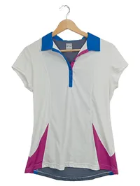 Callaway Damen Poloshirt Golf Gr. 38 Weiß Sportlich Kurzarm 1