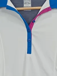 Callaway Damen Poloshirt Golf Gr. 38 Weiß Sportlich Kurzarm 2