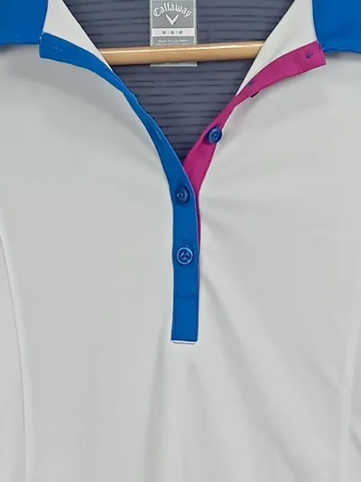 Callaway Damen Poloshirt Golf Gr. 38 Weiß Sportlich Kurzarm