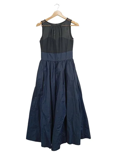 SWING Damen Abendkleid Gr. 42/XL Dunkelblau Mesh Elegant Festlich