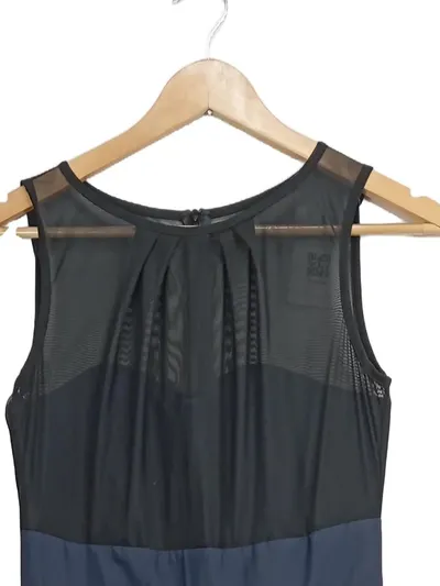 SWING Damen Abendkleid Gr. 42/XL Dunkelblau Mesh Elegant Festlich