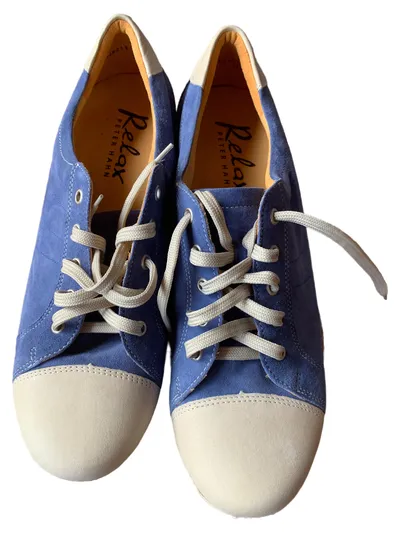 PETER HAHN Damen Sneaker low Blau Gr. 39.5 Wildleder Casual