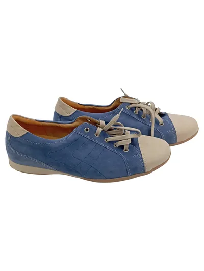 PETER HAHN Damen Sneaker low Blau Gr. 39.5 Wildleder Casual