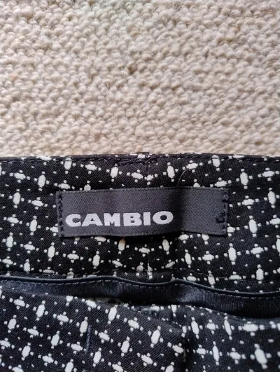 Cambio Stoffhose Damen Gr. 38 M schwarz-weiß gemustert Business