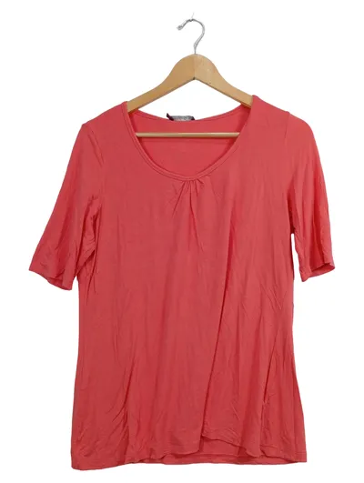 Vanilia T-Shirt Damen Kurzarm Rosa Gr. 42 XL Raffung Casual