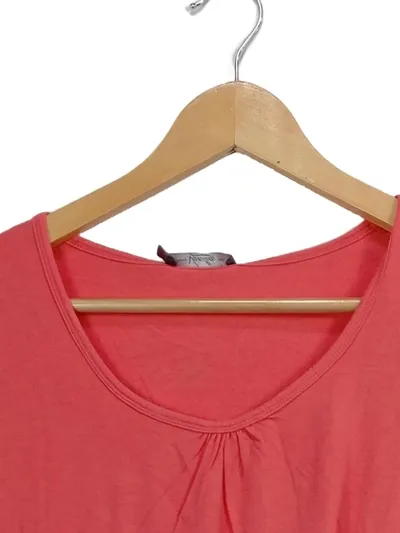 Vanilia T-Shirt Damen Kurzarm Rosa Gr. 42 XL Raffung Casual
