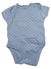 Early Days Baby Body Gr. 68 Blau Herzmuster Kurzarm Baumwolle 1