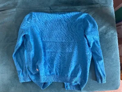Blutsgeschwister Strickjacke Damen Gr. S Blau Lochmuster Cardigan