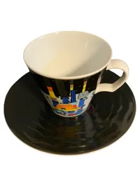 Ars Mundi Hundertwasser Tasse Untertasse Blue Blues Porzellan Limitiert 1