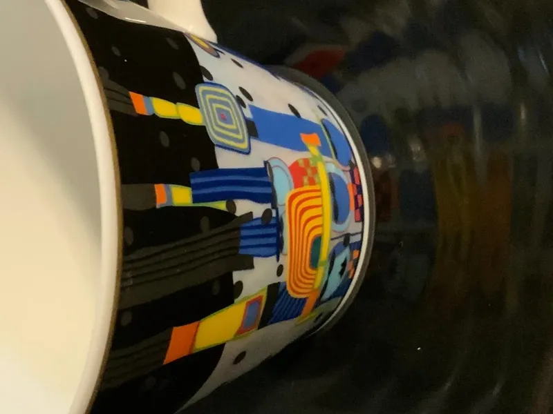 Ars Mundi Hundertwasser Tasse Untertasse Blue Blues Porzellan Limitiert 3