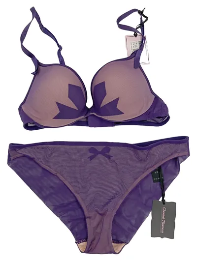 Chantal Thomass Damen Unterwäsche Set BH Slip Gr. 36 S Lila Feminin
