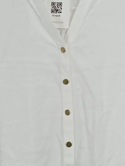 MONA Damen Bluse Gr. 44/XXL Weiß Viskose Tunika Shirtbluse 3/4 Arm Casual