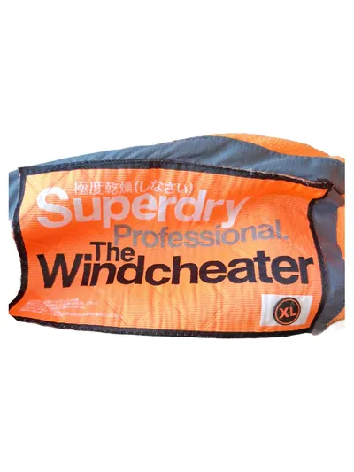 Superdry Professional Windcheater Herren Outdoorjacke Gr. XL Grau Orange