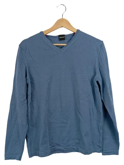 WORMLAND Pullover Herren V-Ausschnitt Langarm Blau Gr. 50/L