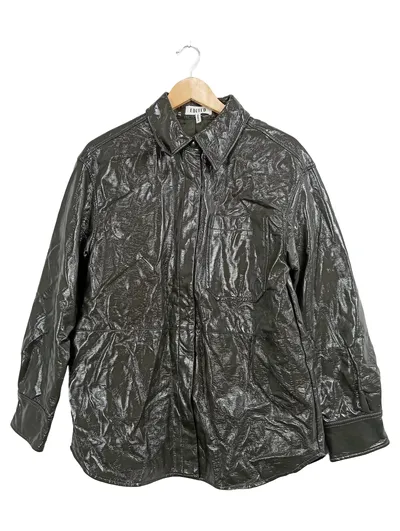 EDITED Leichte Jacke Damen Frühjahr Sommer Gr. 36/S Grün Metallic Look
