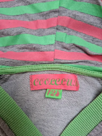 COOLEEU Kinder Kapuzenpullover Hoodie Mädchen Gr. 128 Grau Meliert Baumwolle