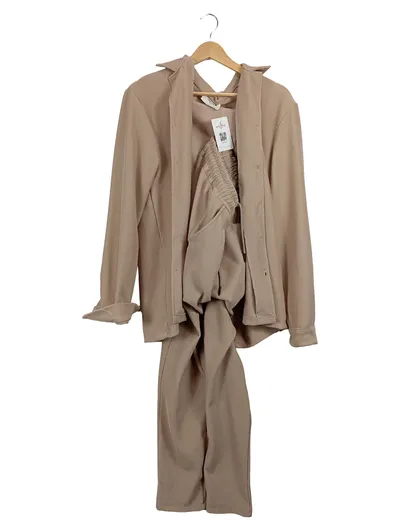 Frilivin Herren Lounge Set Anzug Beige L Rippstrick Freizeit Hose