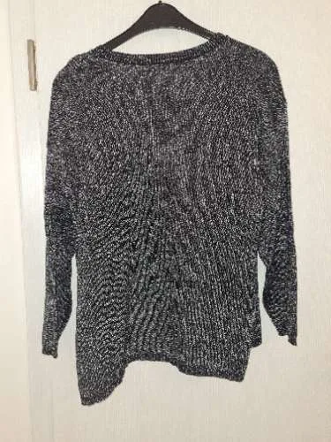 Barisal Damen Strickjacke Gr. 48 Grau Meliert Glitzer Elegant