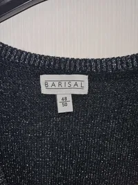 Barisal Damen Strickjacke Gr. 48 Grau Meliert Glitzer Elegant 3