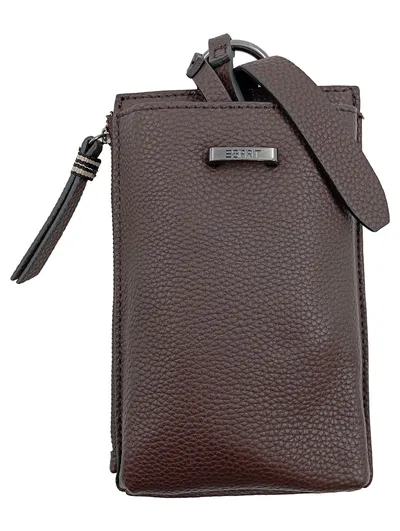 ESPRIT Handytasche Umhängetasche Leder Dunkelbraun Crossbody Bag NEU