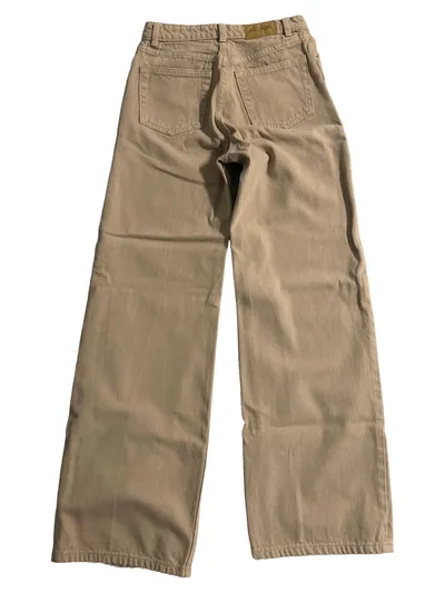 Monki Damen Jeans Wide Fit Gr. 26 Beige Baumwolle