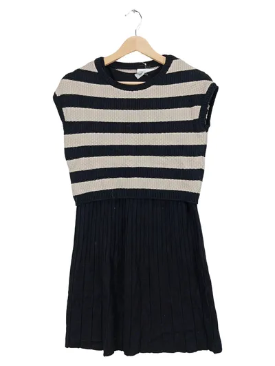 MAX&Co. Damen Strickkleid gestreift schwarz/beige Gr. 38;M Casual